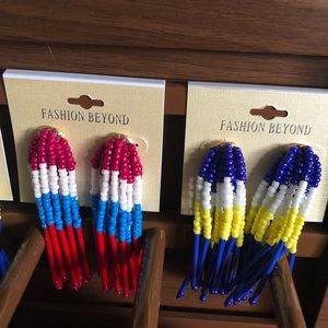 Fashion Beyond Set of Beaded Tassel Earrings